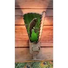 Parrot Stained Glass Night Light Plug In Bedroom Green Night Lamp Handmade - Seashell Lampshades