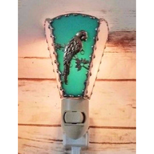 Parrot Stained Glass Night Light Plug In Bedroom Night Light Handmade - Seashell Lampshades