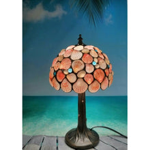 East Village Artisans Lampshade & Base Pink Seashells Stained Glass Lamp Sanibel - Seashell Lampshades